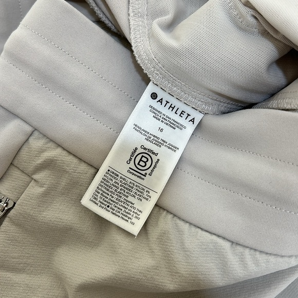 ATHLETA  WOMENS HEADLANDS HYBRID TREK JOGGER PANTS CREAM PULLON SIZE 16 - Picture 6 of 10